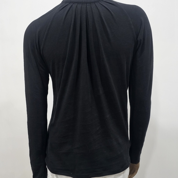 Michael kors women blouse long sleeve 1/2 zip front small black - Picture 5 of 10